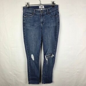 PAIGE Womens Verdugo Ultra Skinny Jeans Medium Wash Distressed Size‎ 27
